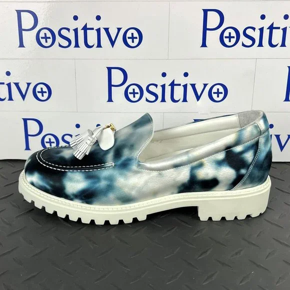 Buscemi Shoes Buscemi Mens Tassel Tie Dye Navy Leather